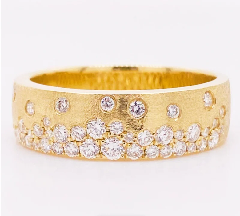 stackable rings for women-Galaxy Diamond Confetti Cigar Band