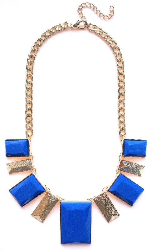 bridesmaid necklace sets for women-Royal Geo Bib Statement Necklace