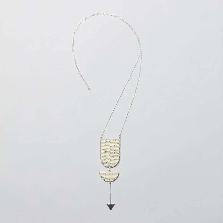 delicate chain necklaces for women-Neema Necklace - OFF WHITE/SILVER