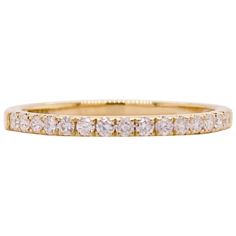 platinum rings for women-Half Diamond Band