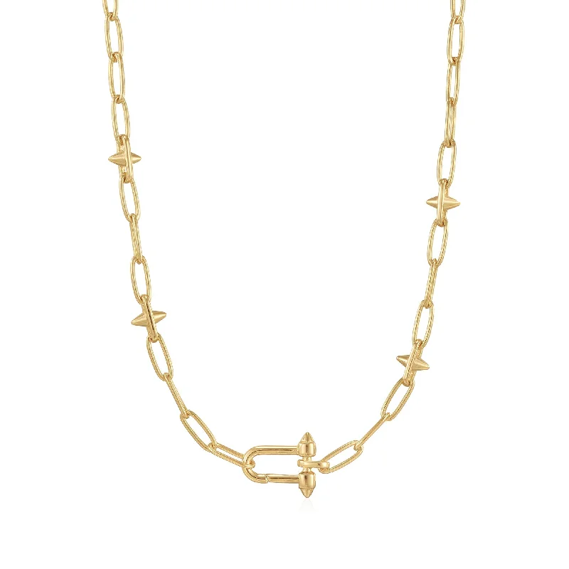 infinity necklaces for women-Ania Haie Gold Stud Link Charm Necklace