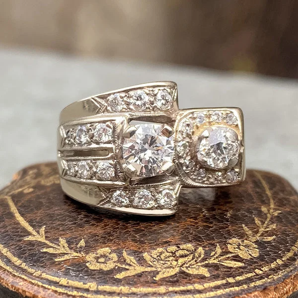 exclusive engagement rings for women-Retro Diamond Ring