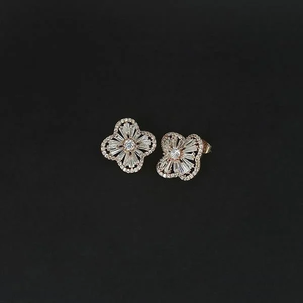 Urthn AD Stone Gold Plated Stud Earrings - 1308046B