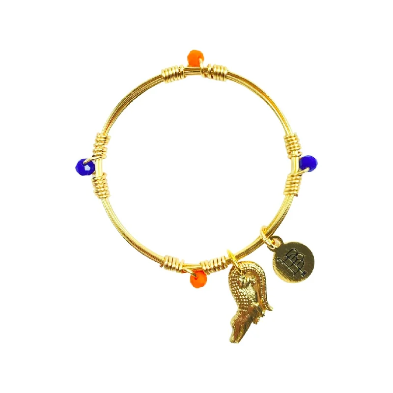 stacking bangles for women-stacking bangles for women-Kids' Gameday Bangle Stacker - Orange/Blue