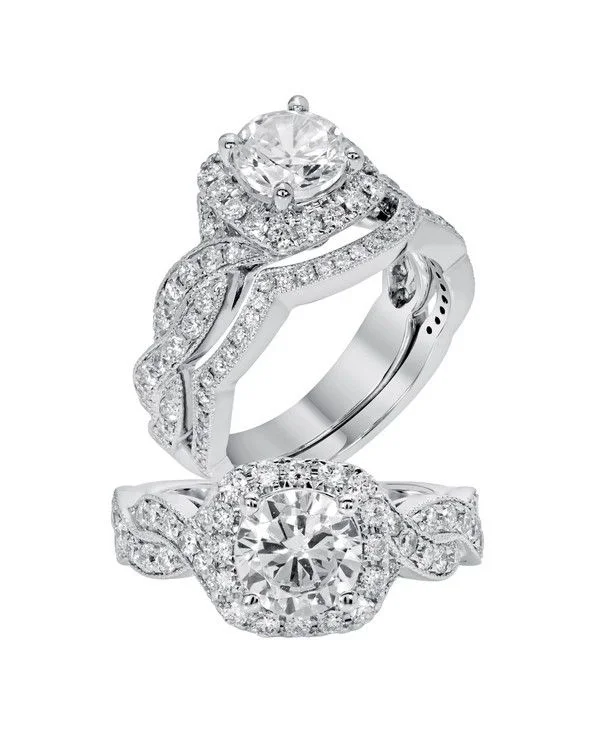 classic white gold engagement rings-Diamond Engagement Ring