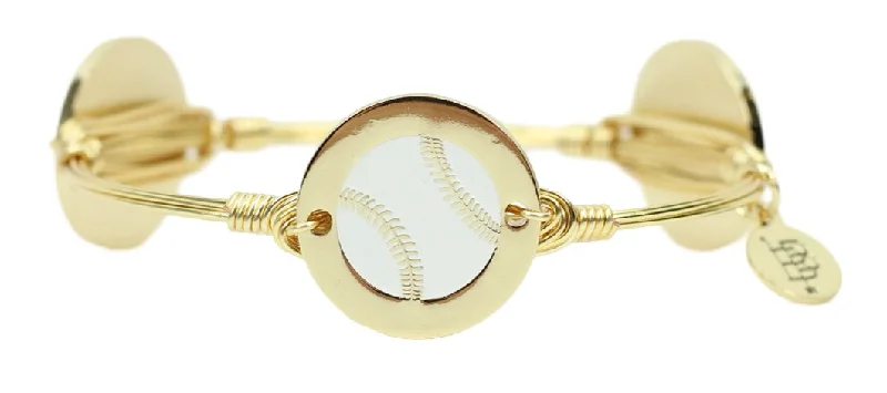 beaded bracelets for women-beaded bracelets for women-The Baseball Bangle Bracelet - White