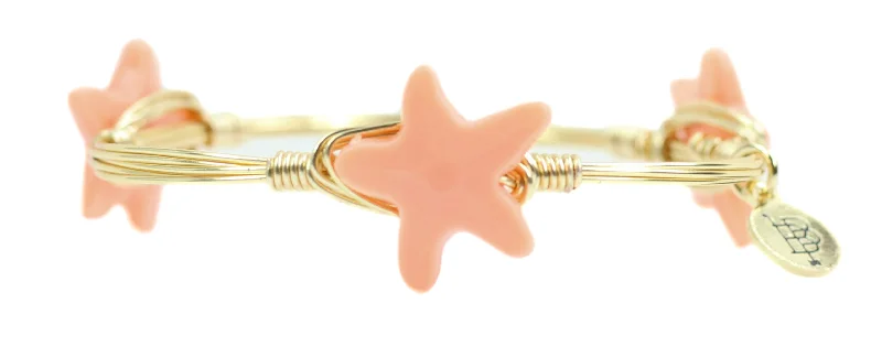 diamond bracelets for women-diamond bracelets for women-Starfish Bangle Bracelet - Coral