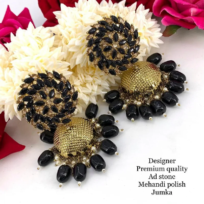 Sai Fashion Gold Plated AD Stone Designer Jhumki Earrings