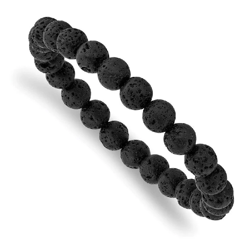 unique bangles for women-unique bangles for women-Volcanic Rock Agate Beaded Stretch Bracelet