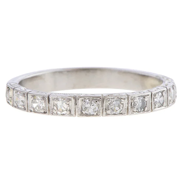 eco-friendly rings for women-Art Deco Diamond Band