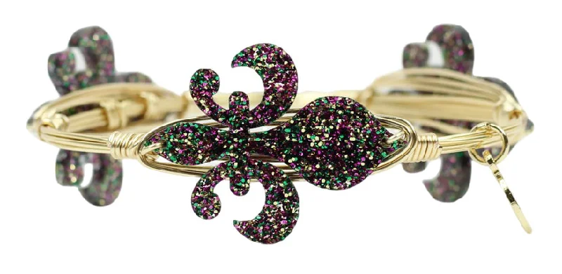 fashion bangles for women-fashion bangles for women-The Fleur De Lis Bangle Bracelet - Glitter