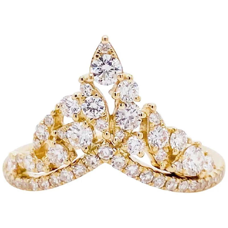 designer rings for women-Diamond Cluster V Ring