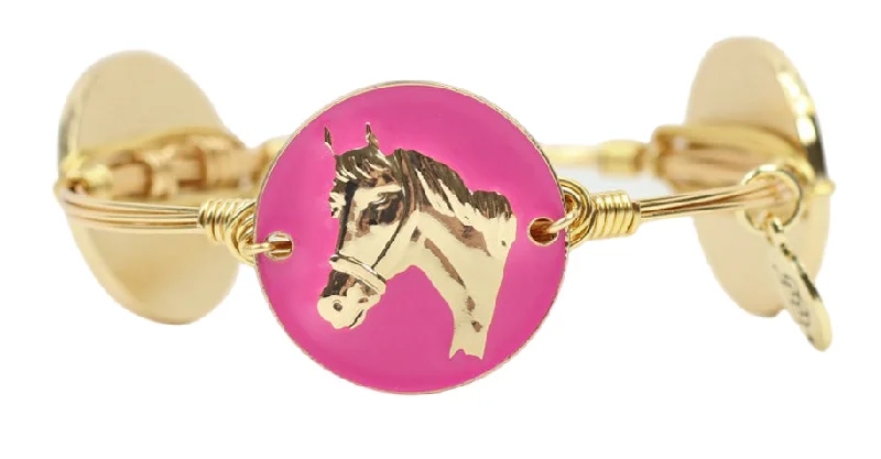 stretch bracelets for women-stretch bracelets for women-The Pink Horse Bangle Bracelet