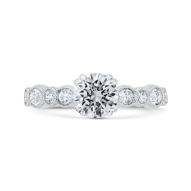 bridal engagement rings-14K White Gold Diamond Engagement Ring (Semi-Mount)