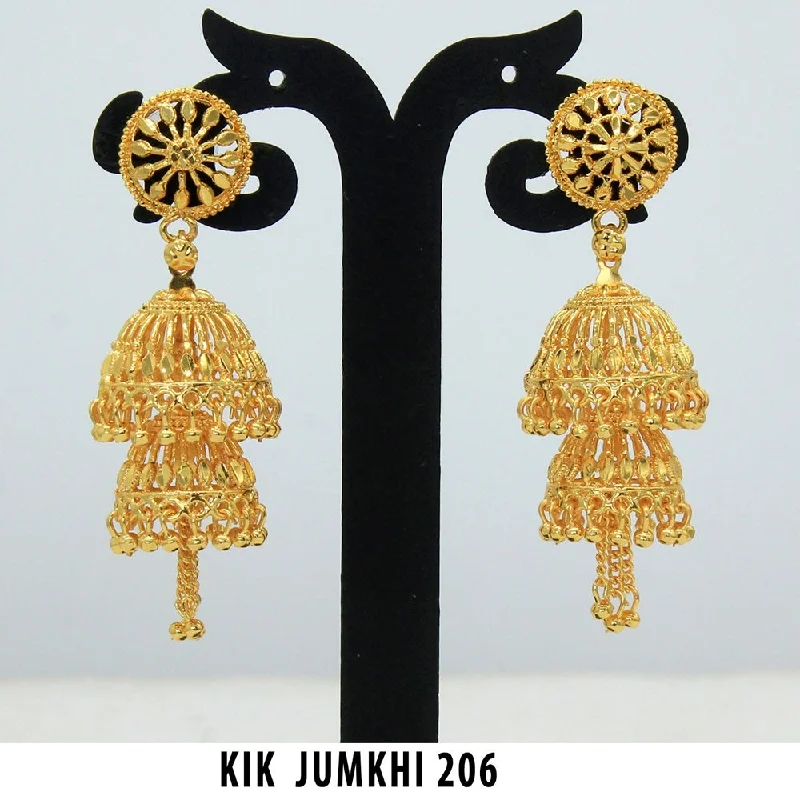 Mahavir Forming Gold Plated Jhumki Earrings  - KIK Jumkhi  206