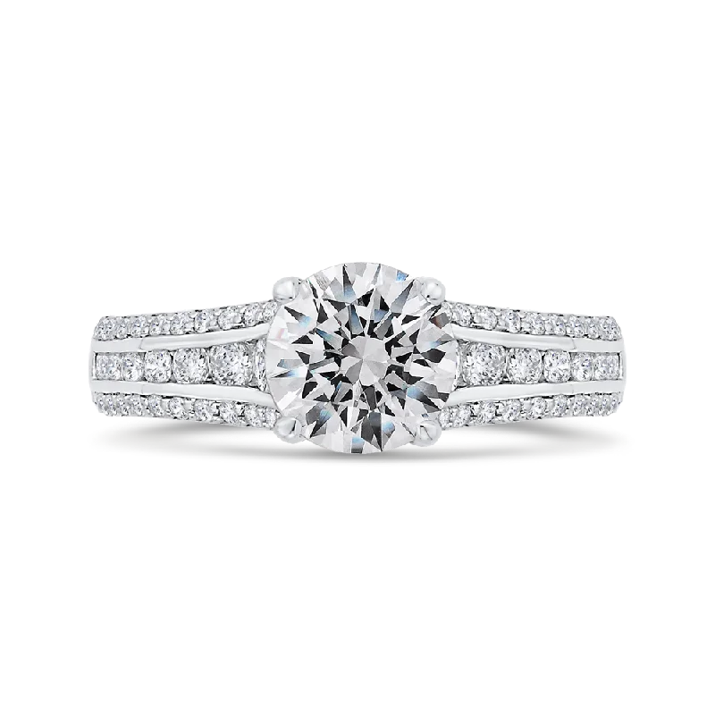 designer engagement rings-14K White Gold Diamond Engagement Ring (Semi-Mount)