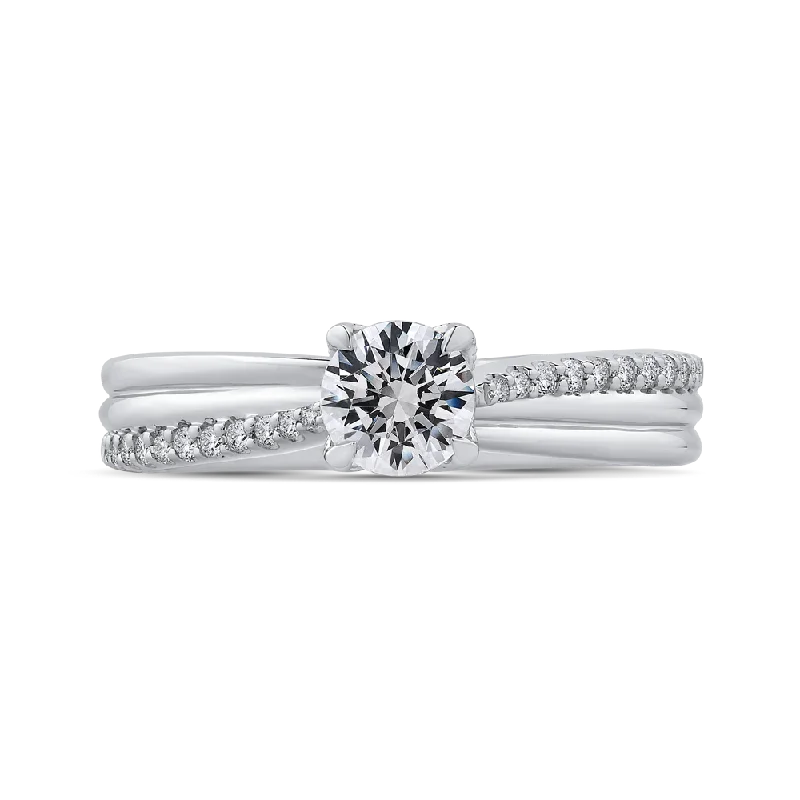 white gold engagement rings-14K White Gold Round Cut Diamond Engagement Ring