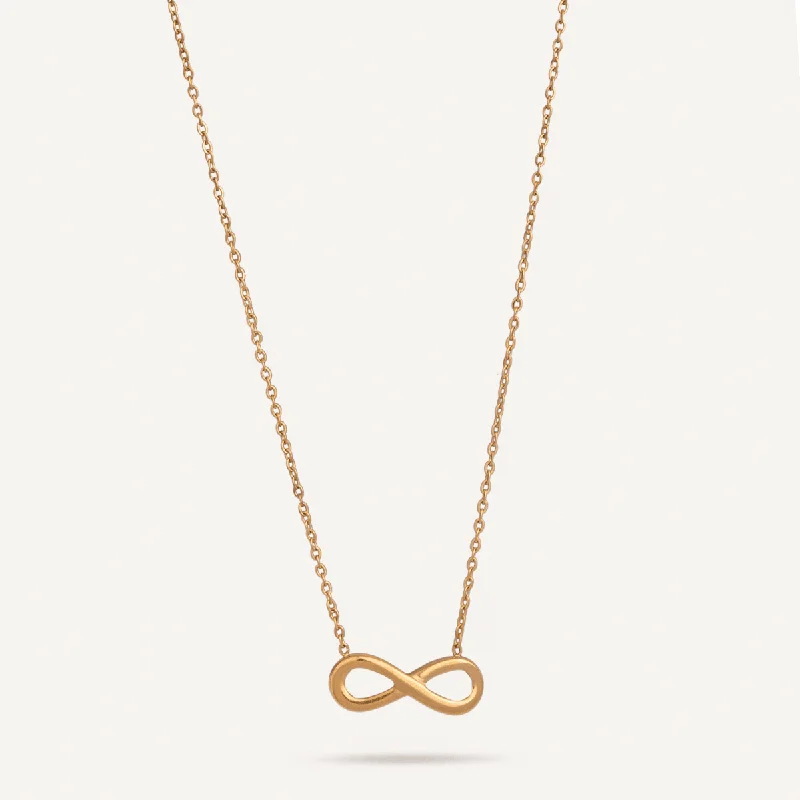 black gemstone necklaces for women-Keira Infinity Symbol Pendant Necklace In Gold-Tone