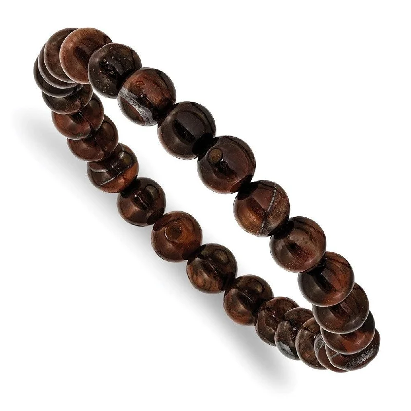 diamond bracelets for women-diamond bracelets for women-Red Tiger's Eye Agate Beaded Stretch Bracelet