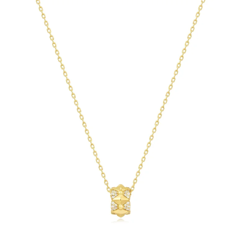 gold chain necklaces for women-Gold Geometric Sparkle Pendant Necklace