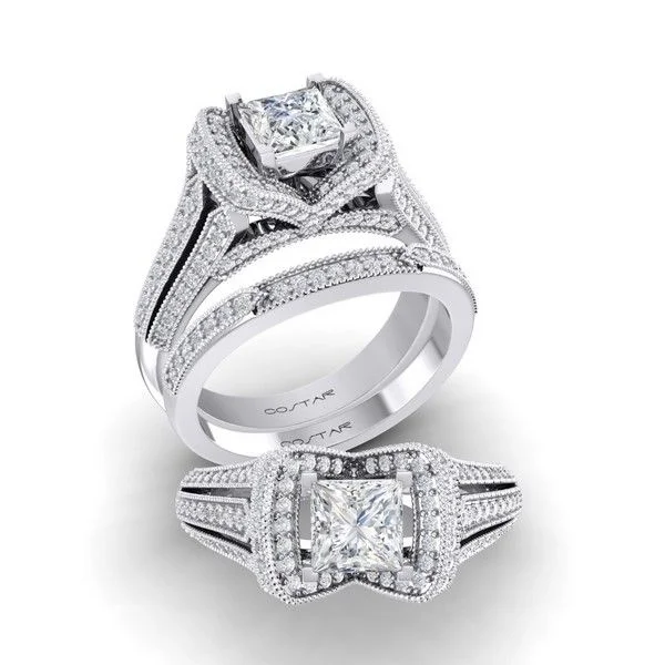 vintage style engagement rings-Diamond Engagement Ring