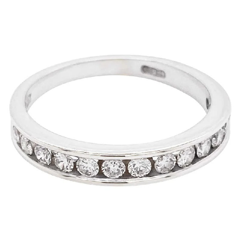 diamond solitaire rings for women-Diamond Channel Band