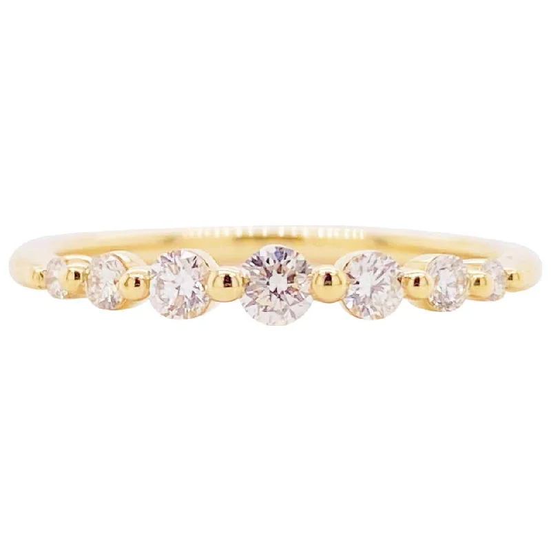 designer rings for women-Graduating Diamond Band