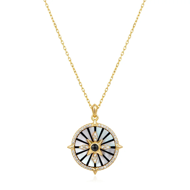 rose gold necklaces for women-Gold Astrolabe Necklace