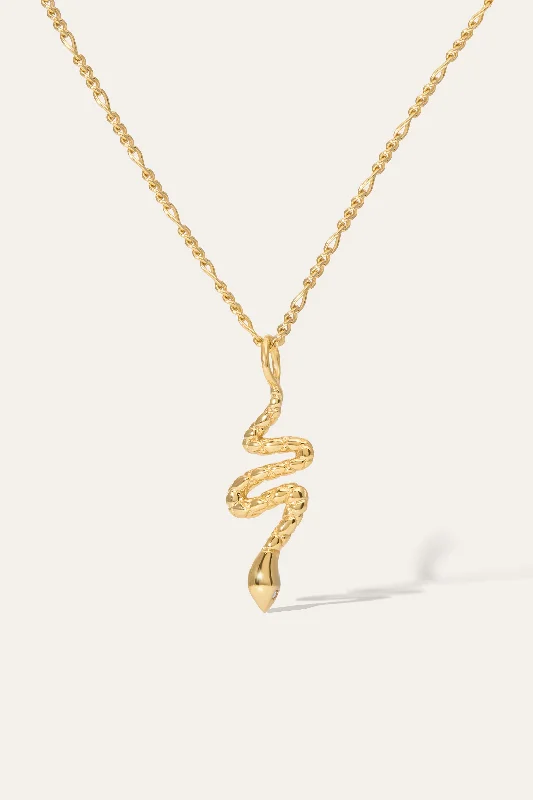 gold chain necklaces for women-Medium Snake Gold Vermeil Necklace