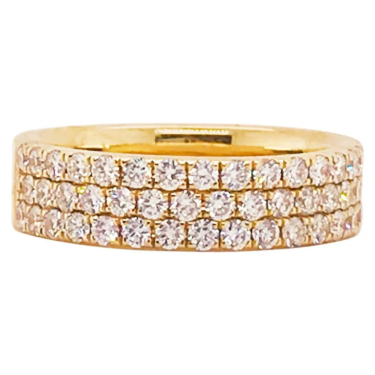 elegant rings for women-Diamond Pave Half Band