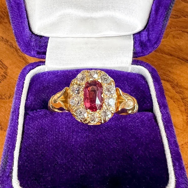 matching rings for women-Victorian Ruby & Diamond Ring