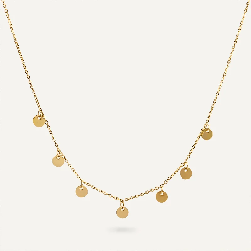 unique layered necklaces for women-Keira Discs Short Necklace In Gold-Tone