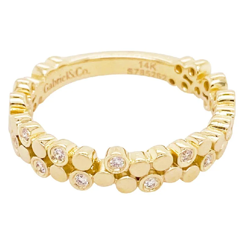 men's rings for women-Diamond Cluster Bubble Band